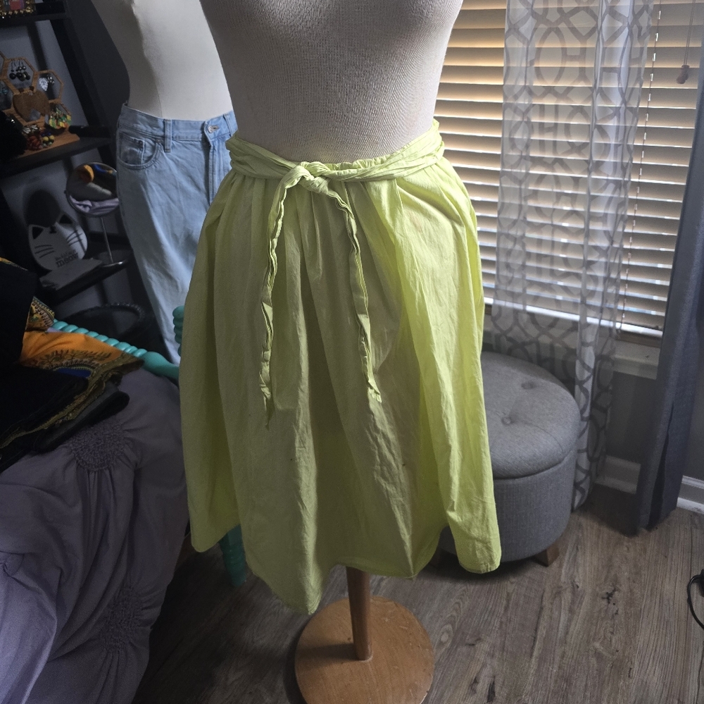 Lime Green Eloquii Cotton Skirt - Size 16